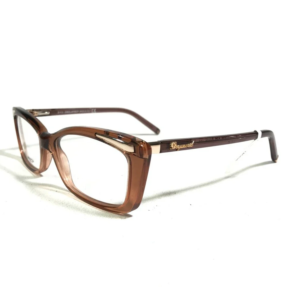 Dsquared2 Eyeglasses Frames DQ5109 047 Clear Brown Gold Cat Eye 54-16-135